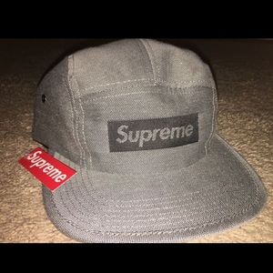 Supreme grey box logo hat